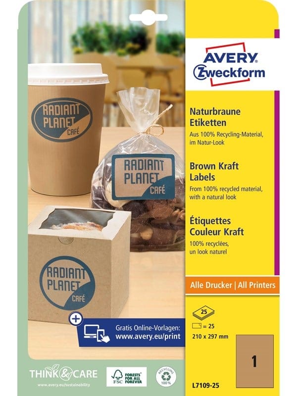 Avery Brown kraft rectangular Product Labels recycle