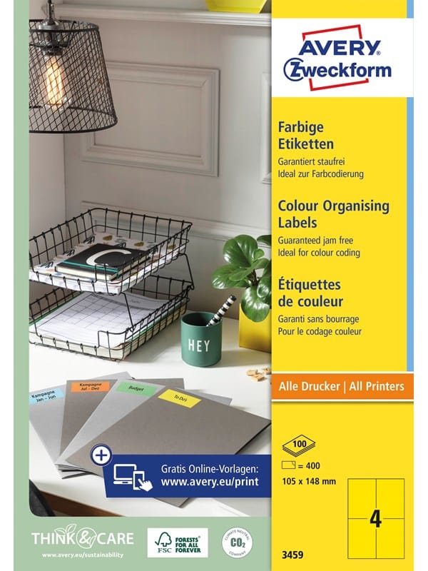 Avery Universal labels yellow
