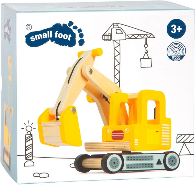 Small Foot - Wooden Excavator Yellow