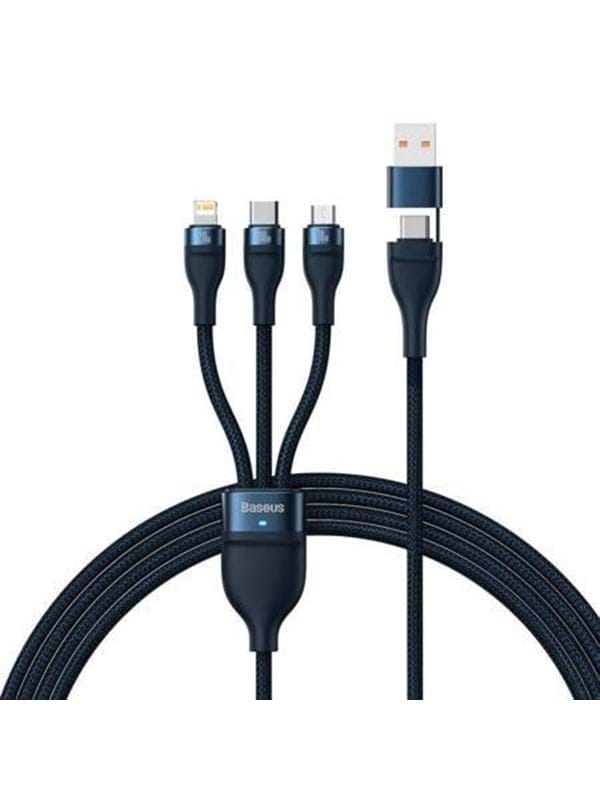 Baseus 3in1 USB cable Flash Series 2 USB-C + micro USB + Lightning 100W 1.2m (blue)