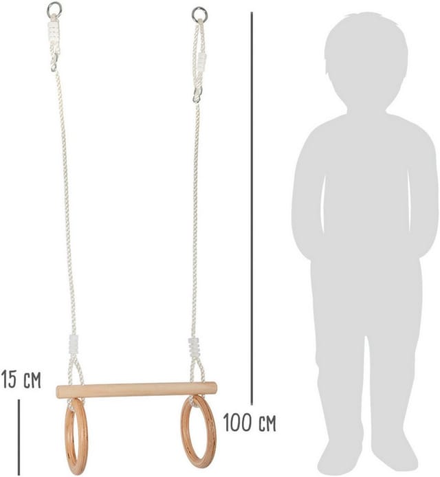Small Foot - Wooden Trapeze with Gymnastic Rings