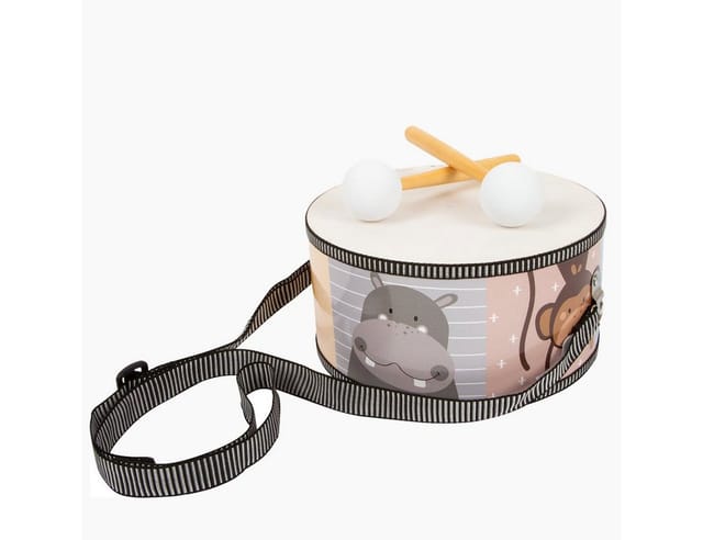 Small Foot - Wooden Drum Wild Animals with Sticks.