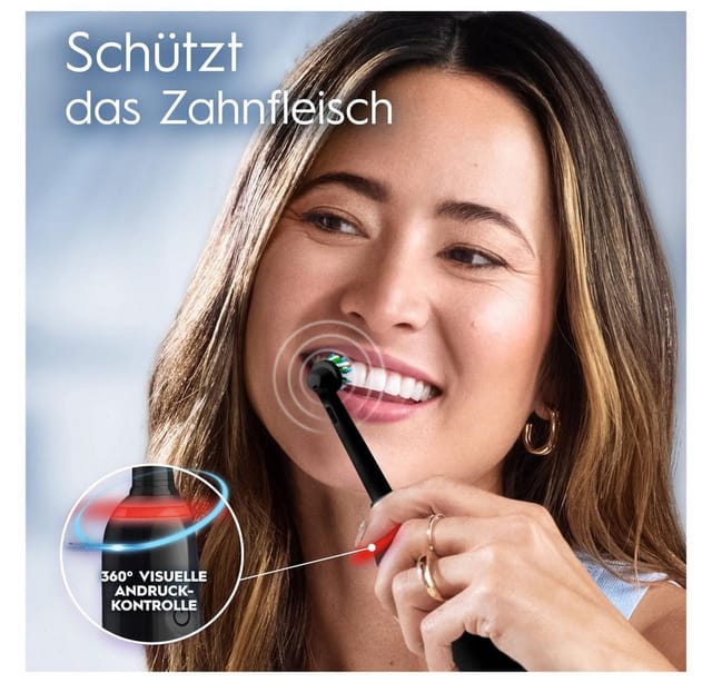 Oral-B Elektrische Zahnbürste Pro 3 3500 Black Edition + Extra CA Black Brush Head + Travel Case