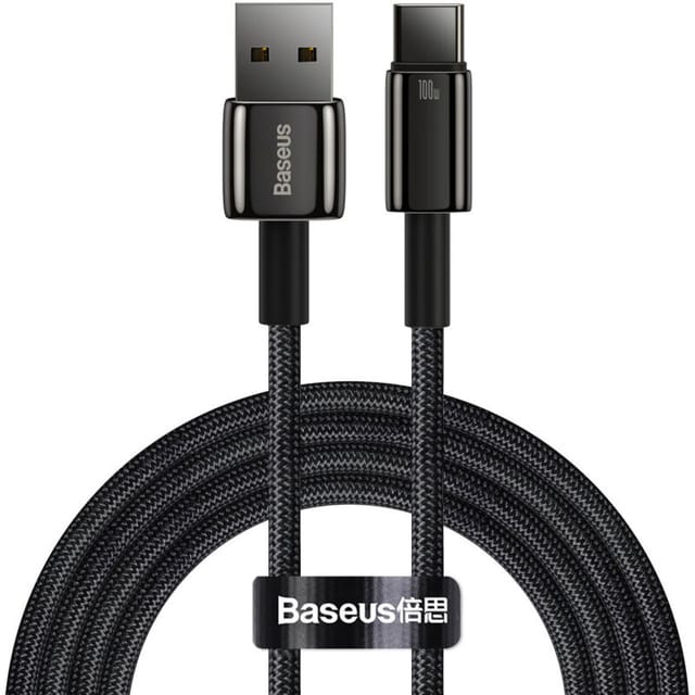 Baseus Tungsten Gold Cable USB to USB-C 100W 2m (black)