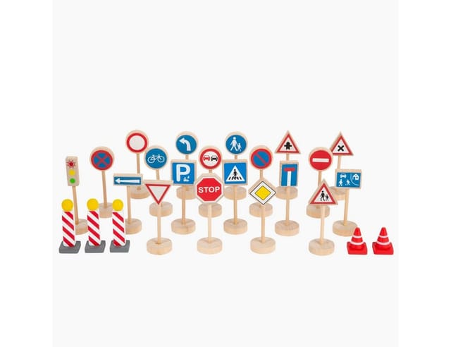 Small Foot - Wooden Mini Traffic Sign Set 25 pcs.