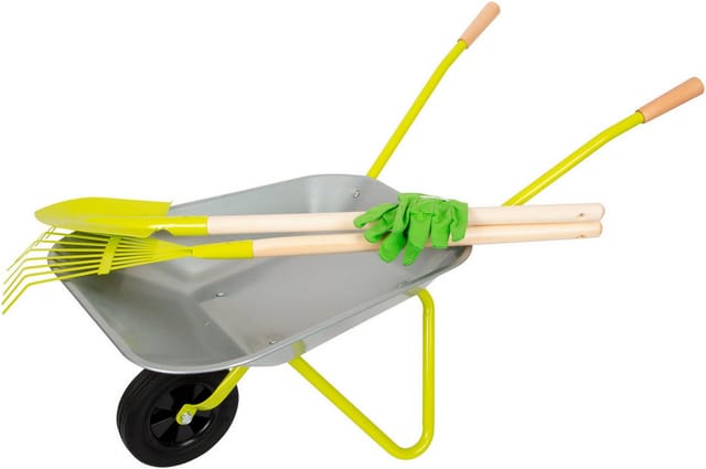 Small Foot - Metal Wheelbarrow with Garden Tools