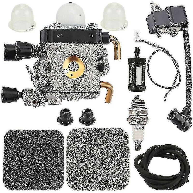 Vergaser- Und Zündspulen-set Für Stihl Fs75, Fs80, Fs80r Und Fs85 – Enthält 1 Vergaser, 2 Luftfilter Und 1 Zündspule – Metall