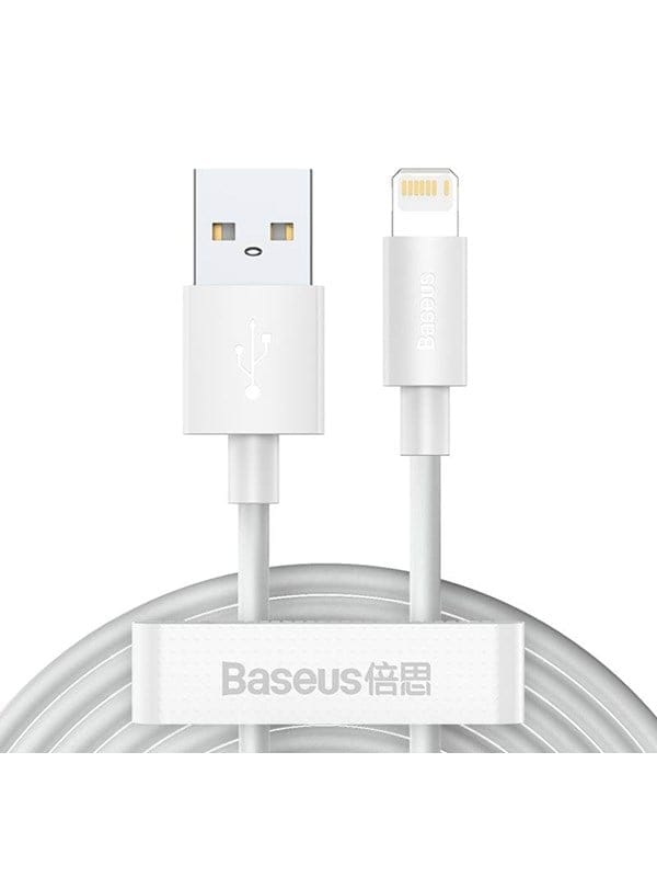 Baseus Simple Wisdom Data Cable Kit USB to Lightning 2.4A (2PCS/Set?1.5m White