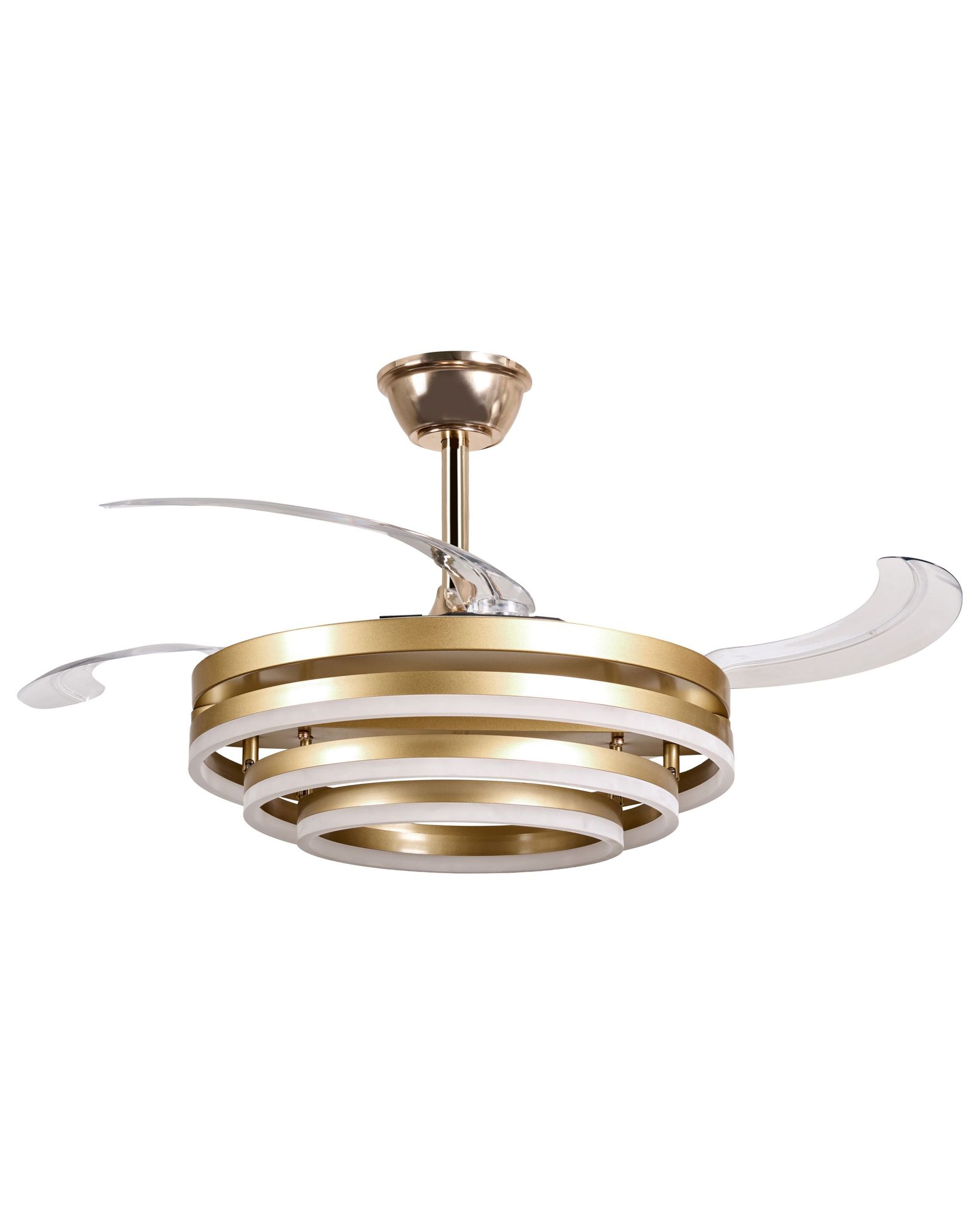 Deckenventilator Mit Licht Aucilla Mit Fernbedienung Led Gold