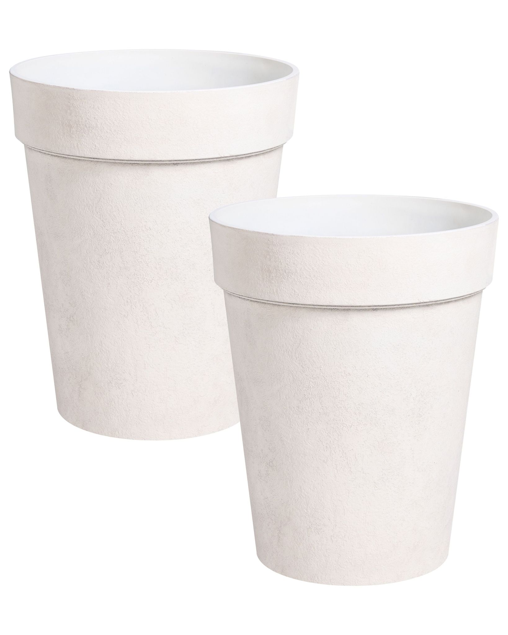 Set Mit 2 Blumentöpfen Trollius 41 Cm Beige