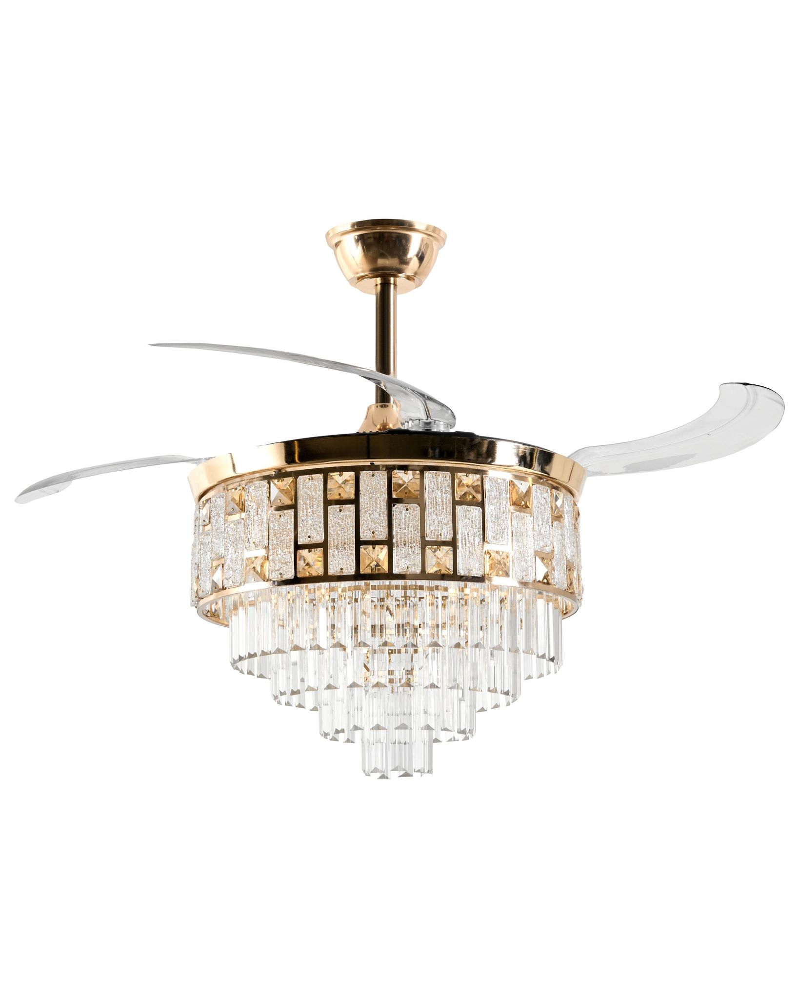 Deckenventilator Mit Licht Alapaha Mit Fernbedienung Led Gold