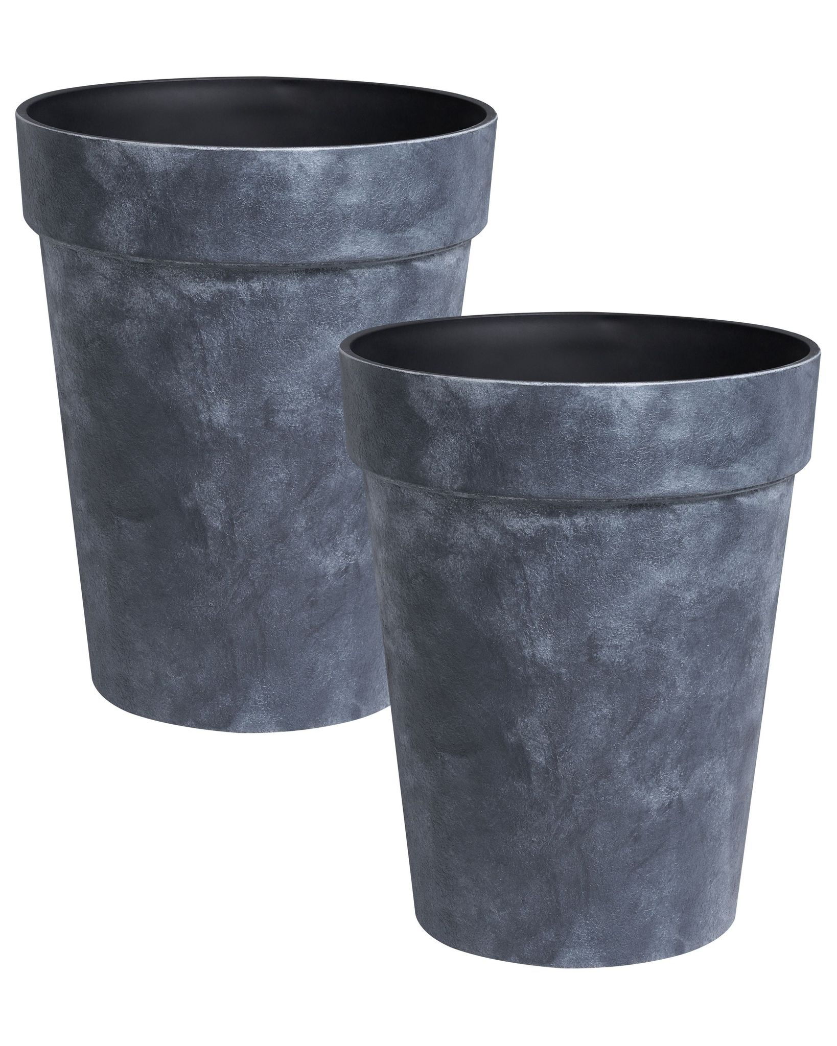 Set Mit 2 Blumentöpfen Trollius 41 Cm Dunkelgrau