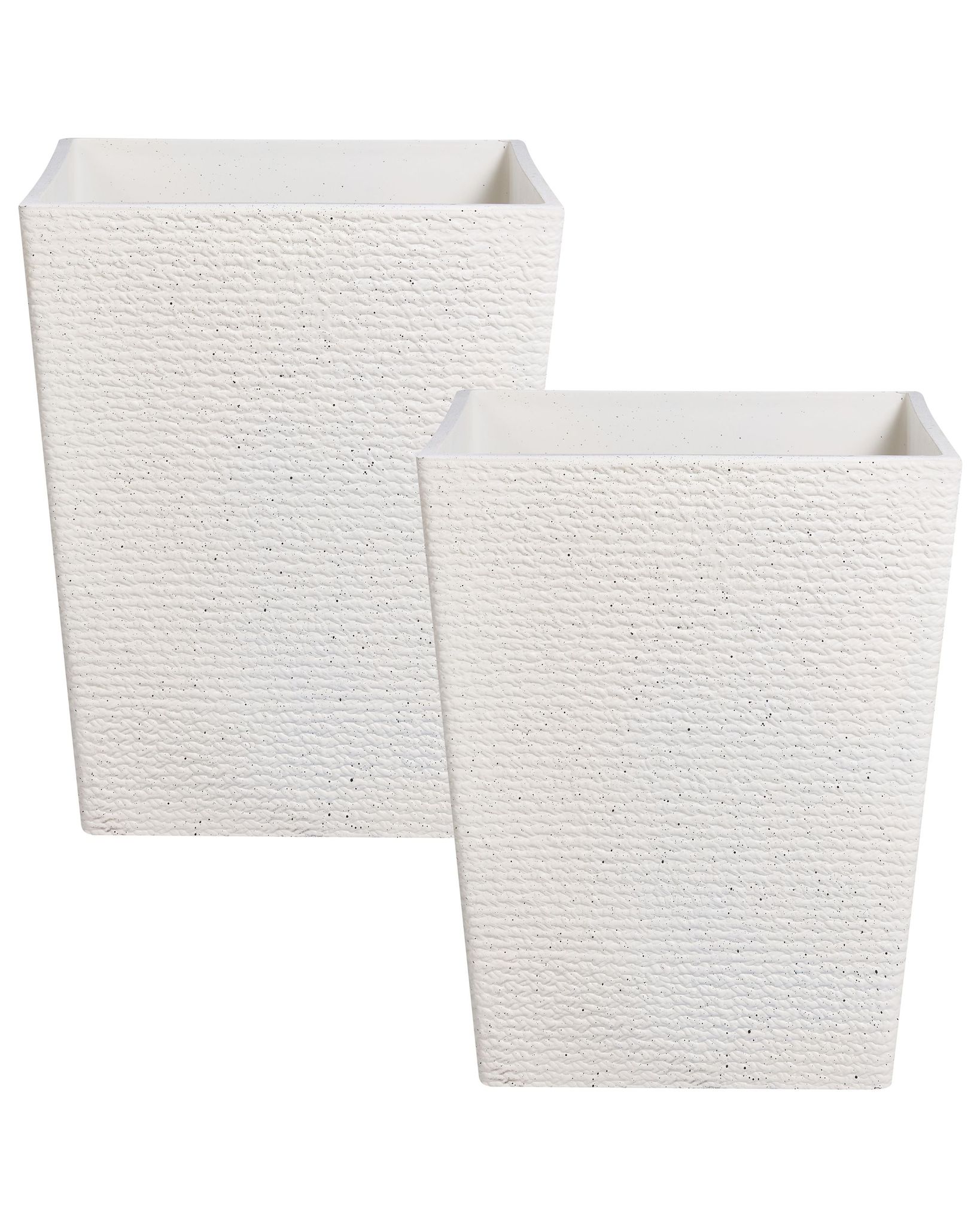 Set Mit 2 Blumentöpfen Cyrodalis 42 Cm Weiß