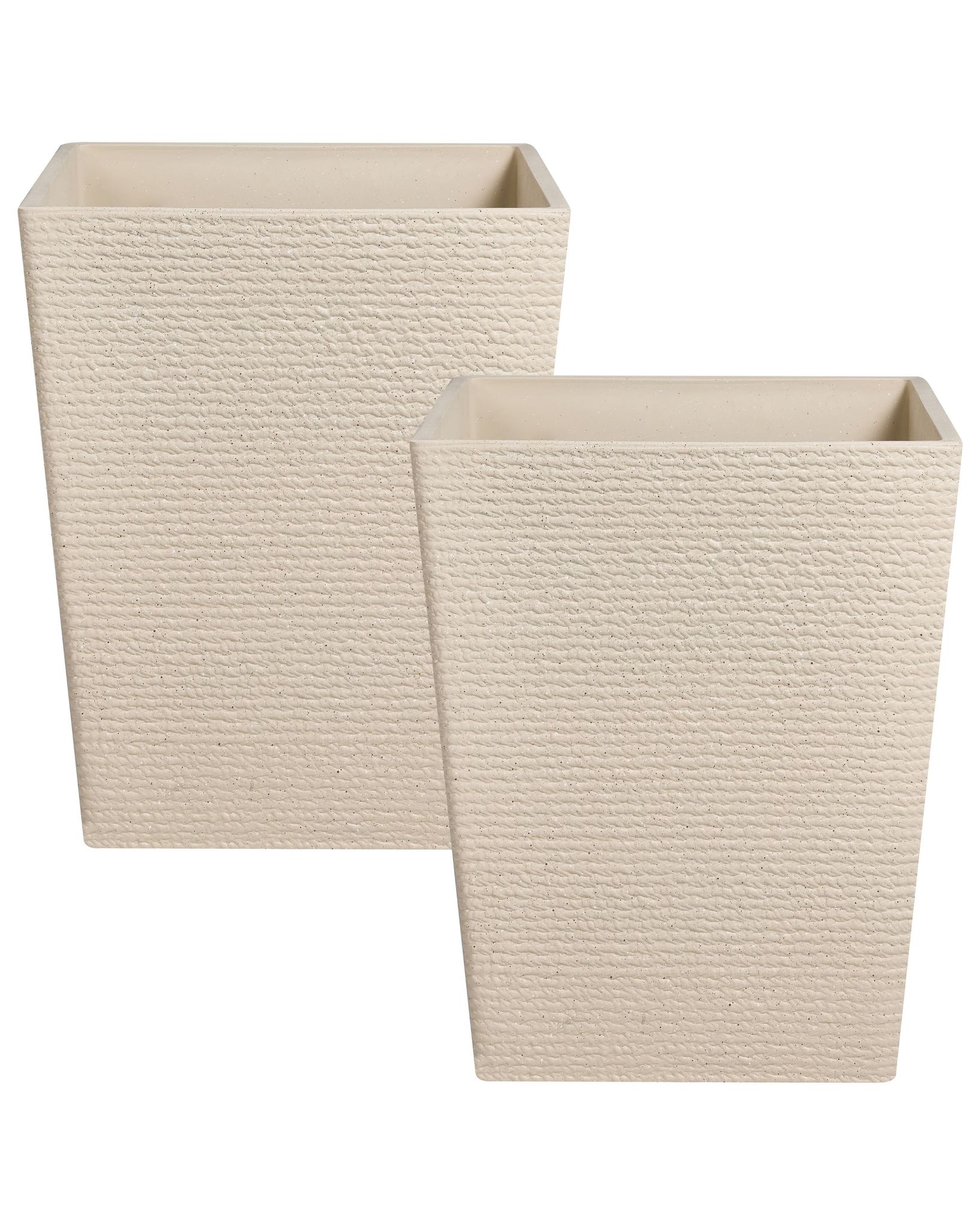 Set Mit 2 Blumentöpfen Cyrodalis 42 Cm Beige