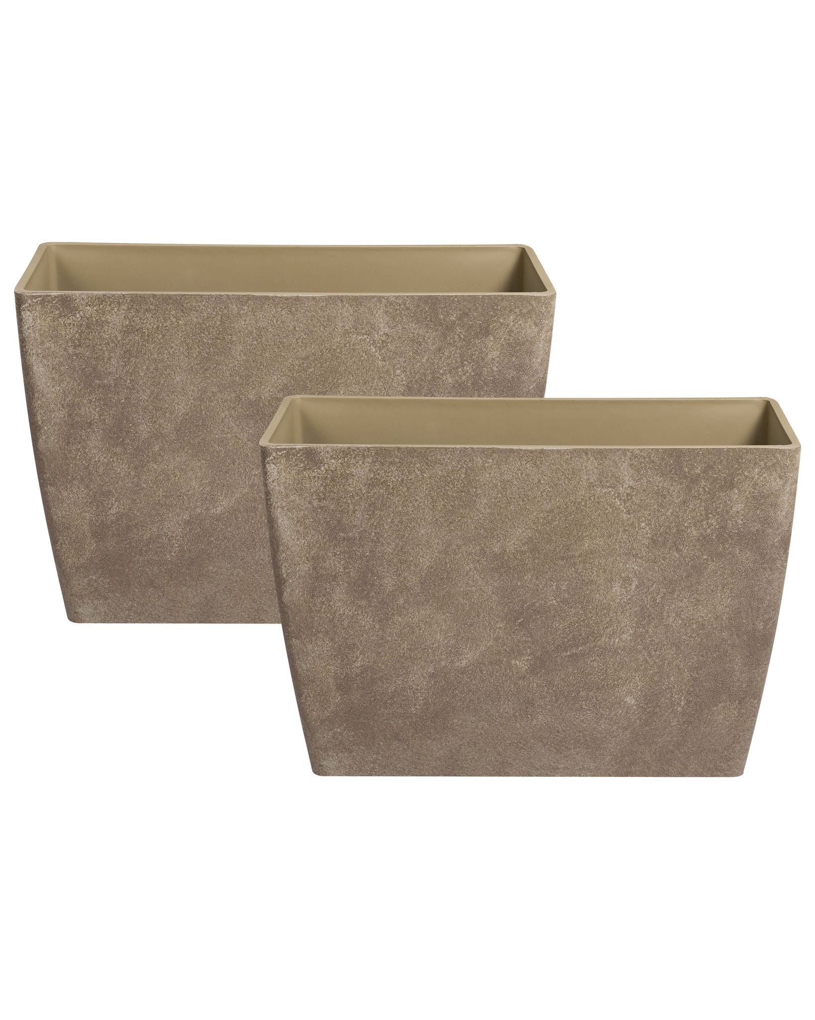 Set Mit 2 Blumentöpfen Silenev 59 Cm Braun