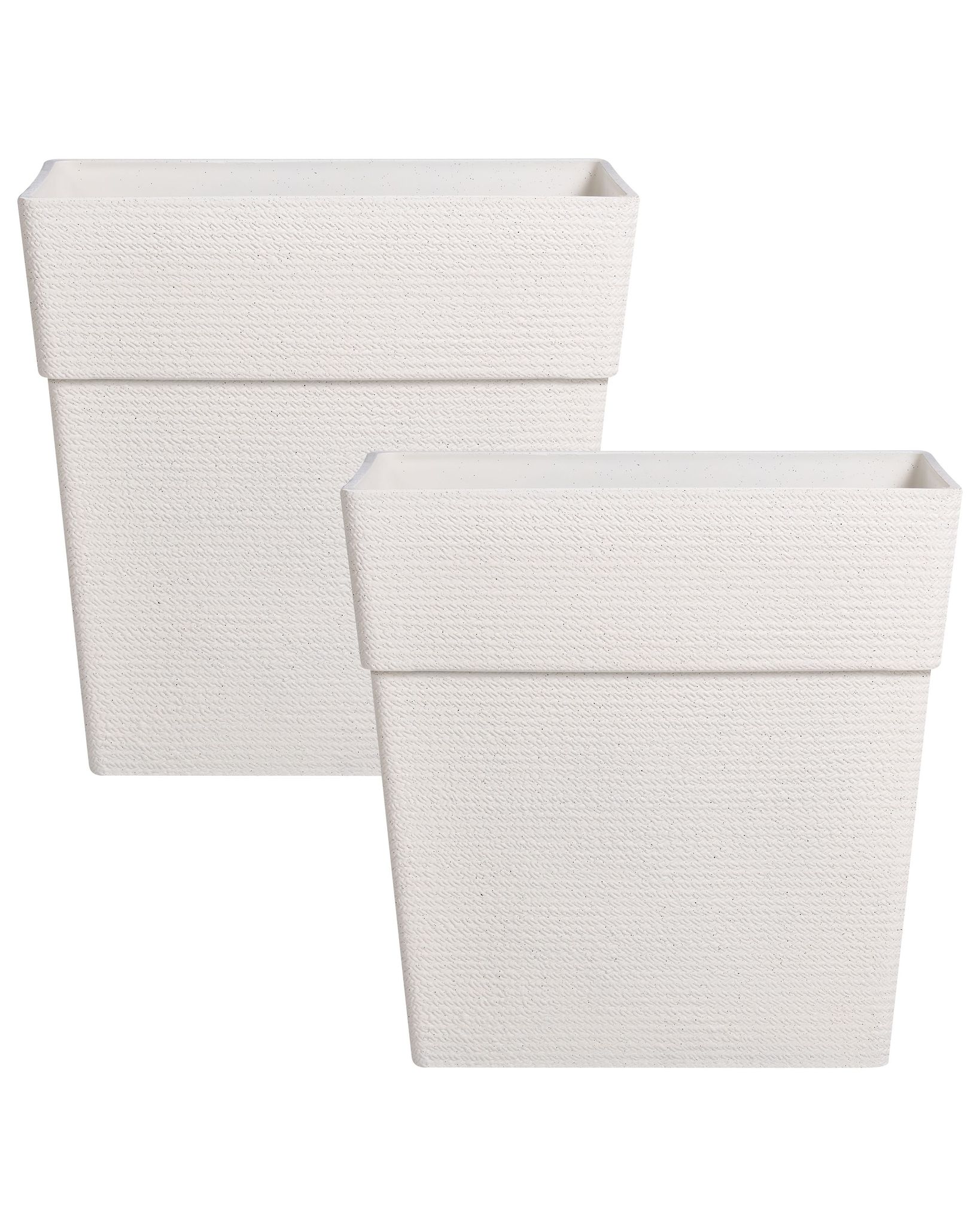 Set Mit 2 Blumentöpfen Nigellia 42 Cm Cremeweiß