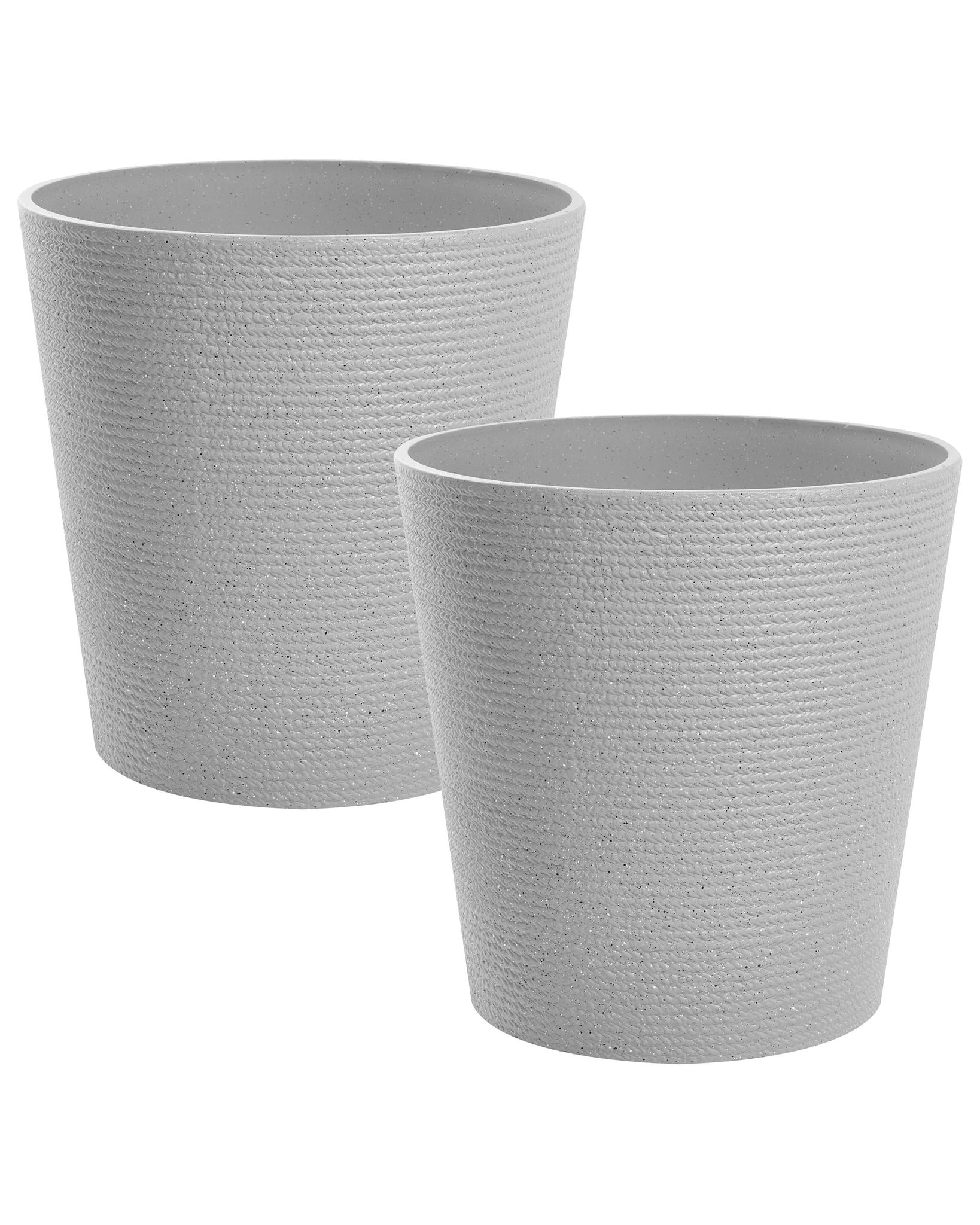 Set Mit 2 Blumentöpfen Armeria 50 Cm Grau