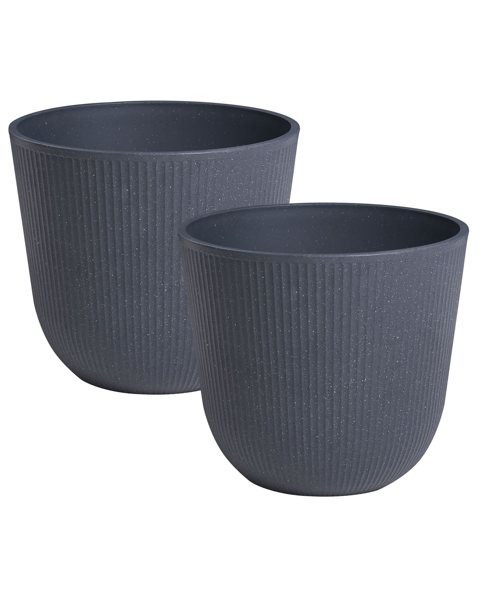 Set Mit 2 Blumentöpfen Draba 44 Cm Schwarz