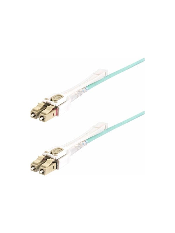 StarTech.com 5m (15ft) LC to LC (UPC) OM4 Multimode Fiber Optic Cable - patch cable - 5 m - aqua - Grün - 5m