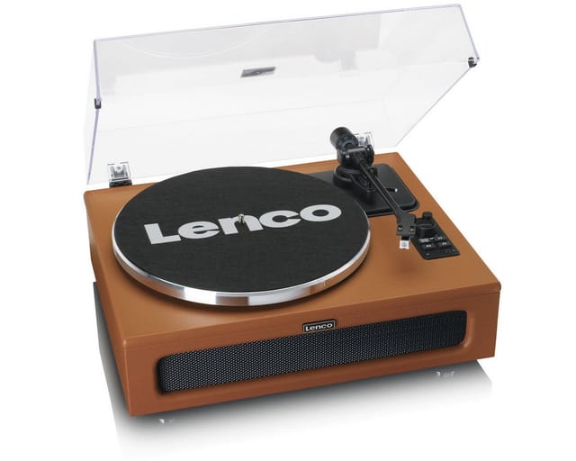 Lenco LS-430BK - Record Player with 4 built-in speakers - Brown - Plattenspieler Braun