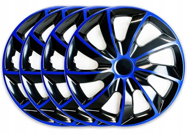 14 Zoll Quad Bicolor Blau-schwarz Nrm Radkappen, 4er-set