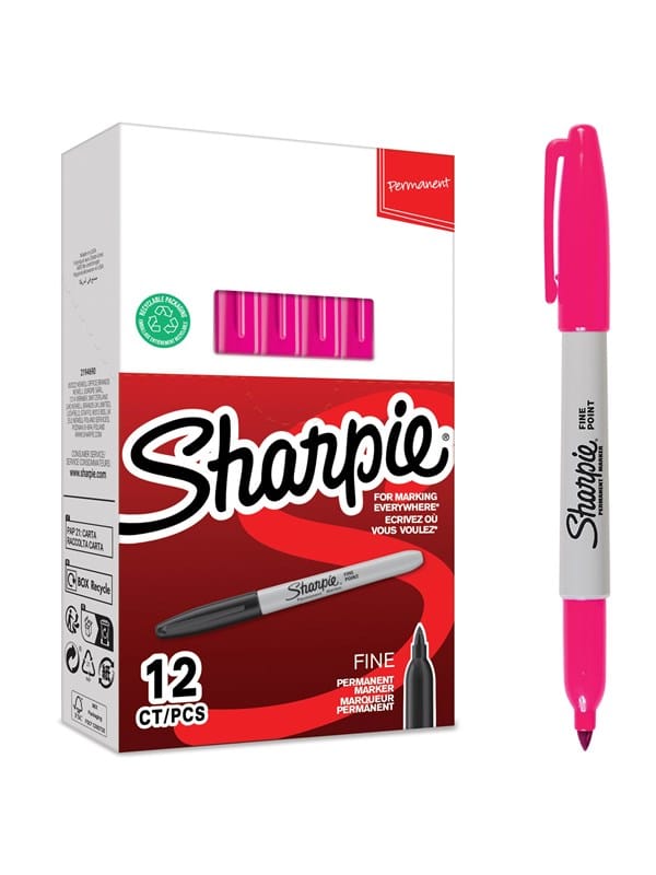 Sharpie Permanent Marker | Marker Stifte mit feiner Spitze | magenta permanente Tinte | 12 Stück Market Set