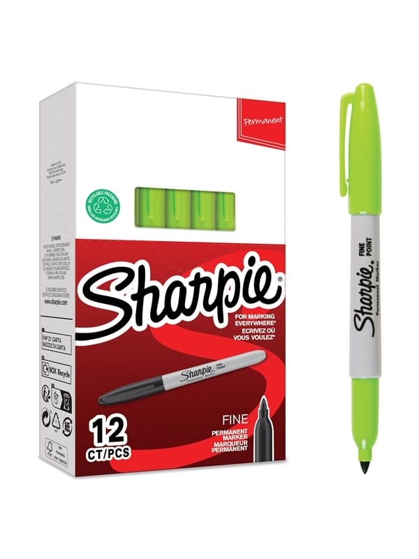 Sharpie Permanent Marker | Marker Stifte mit feiner Spitze | lindgrüne permanente Tinte | 12 Stück Market Set