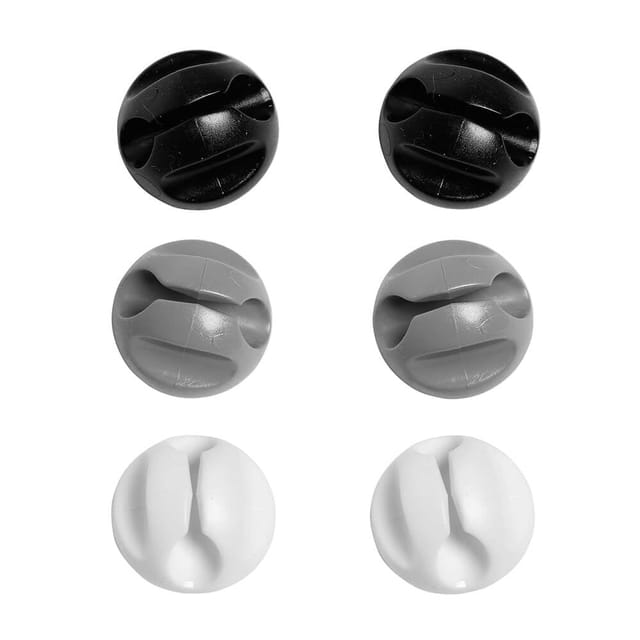 D-LINE Cable Clip Set 2x Black 2x Grey 2x White
