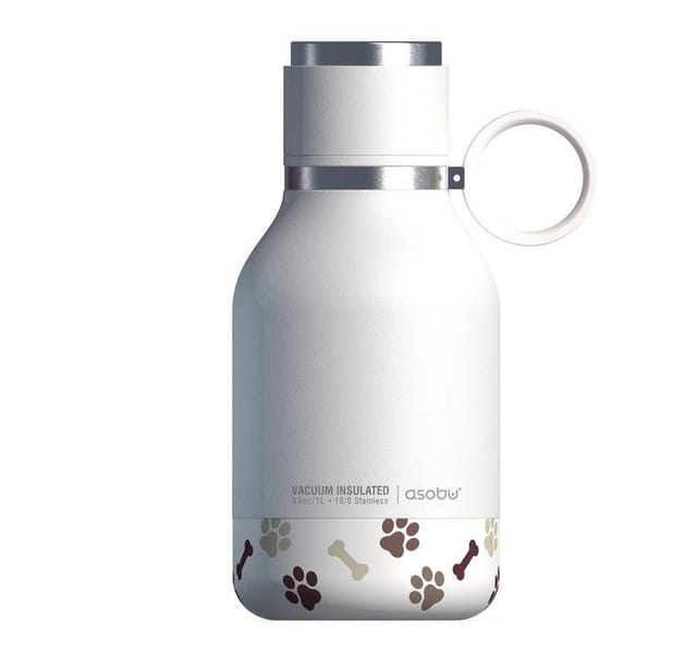 ASOBU Stainless Steel Dog Bowl Bottle White 975ml