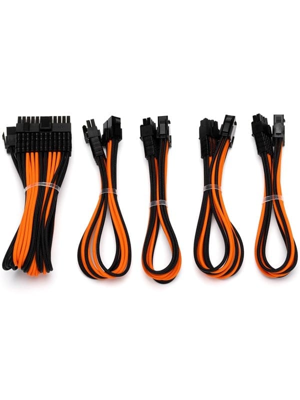 DUTZO Sleeved Power Extention Cable Kit (v2) - Schwarz / Orange