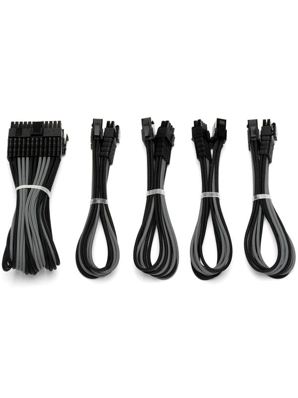 DUTZO Sleeved Power Extention Cable Kit (v2) - Schwarz / Grau