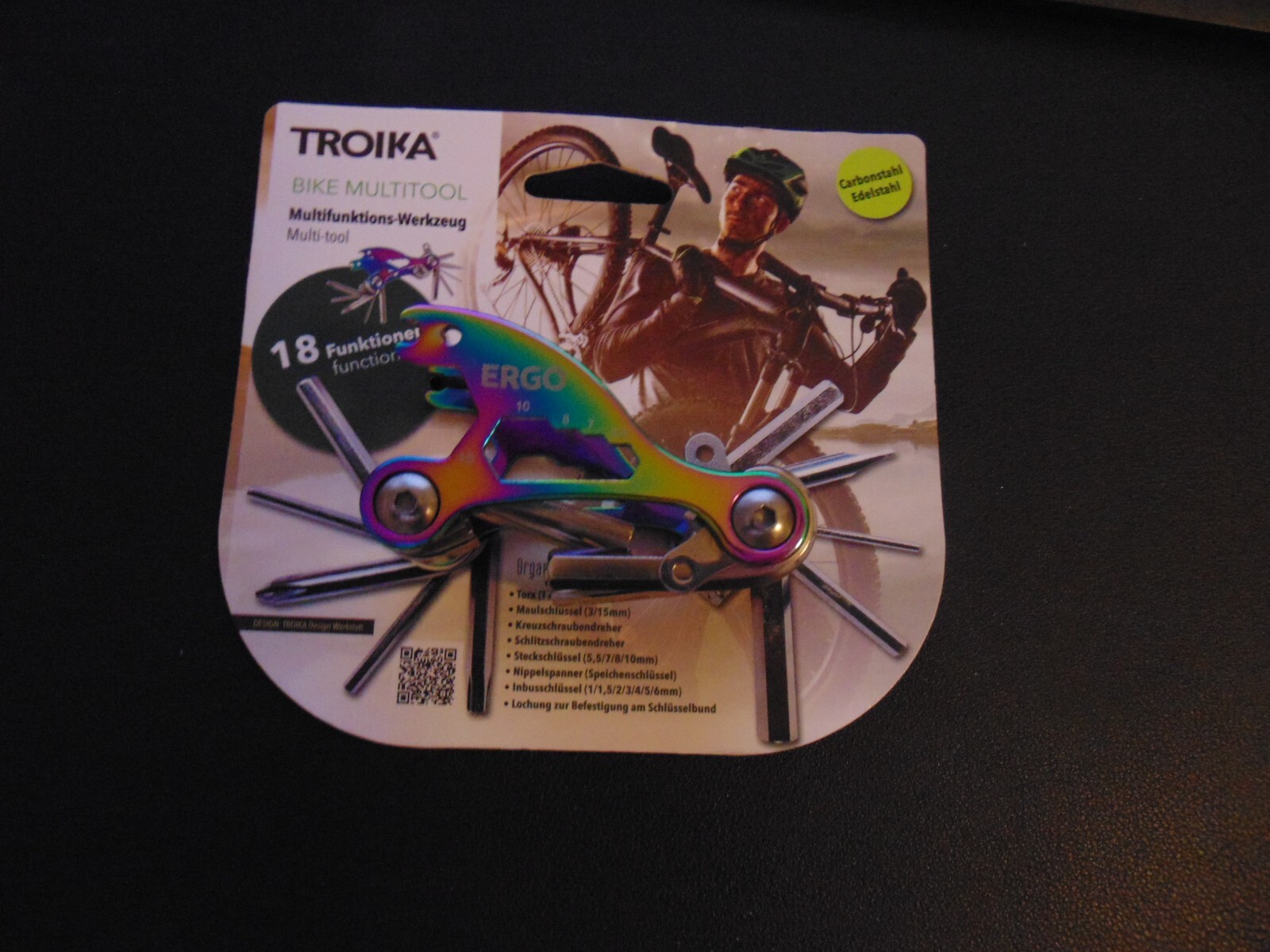 Fahrrad Multitool von TROIKA mit 18 Funktionen Carbonstahl/Edelstahl NEU OVP