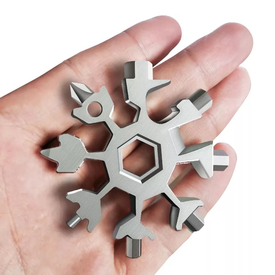 Multifunktionswerkzeug 18-in-1 Fahrrad Multitool Werkzeug Schneeflocke Metall Bild 2
