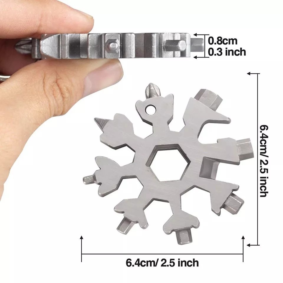Multifunktionswerkzeug 18-in-1 Fahrrad Multitool Werkzeug Schneeflocke Metall Bild 3
