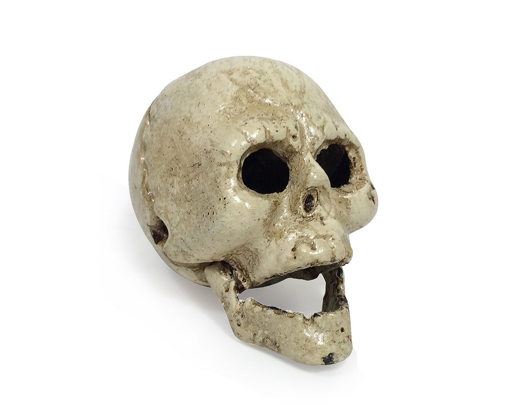 Flaschenöffner Totenkopf Schädel Gusseisen Weiß Halloween Gothic Antik-Stil