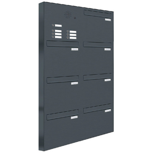 AL BRIEFKASTENSYSTEME Briefkasten, Parteien: 7, Zaundurchwurf, BxHxT: 153,207 x 136,8 x 11,6 cm - grau