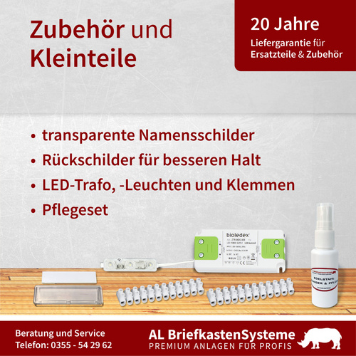 AL BRIEFKASTENSYSTEME Briefkasten, Parteien: 5, Zaundurchwurf, BxHxT: 76,8 x 102,6 x 11,6 cm - grau Bild 3