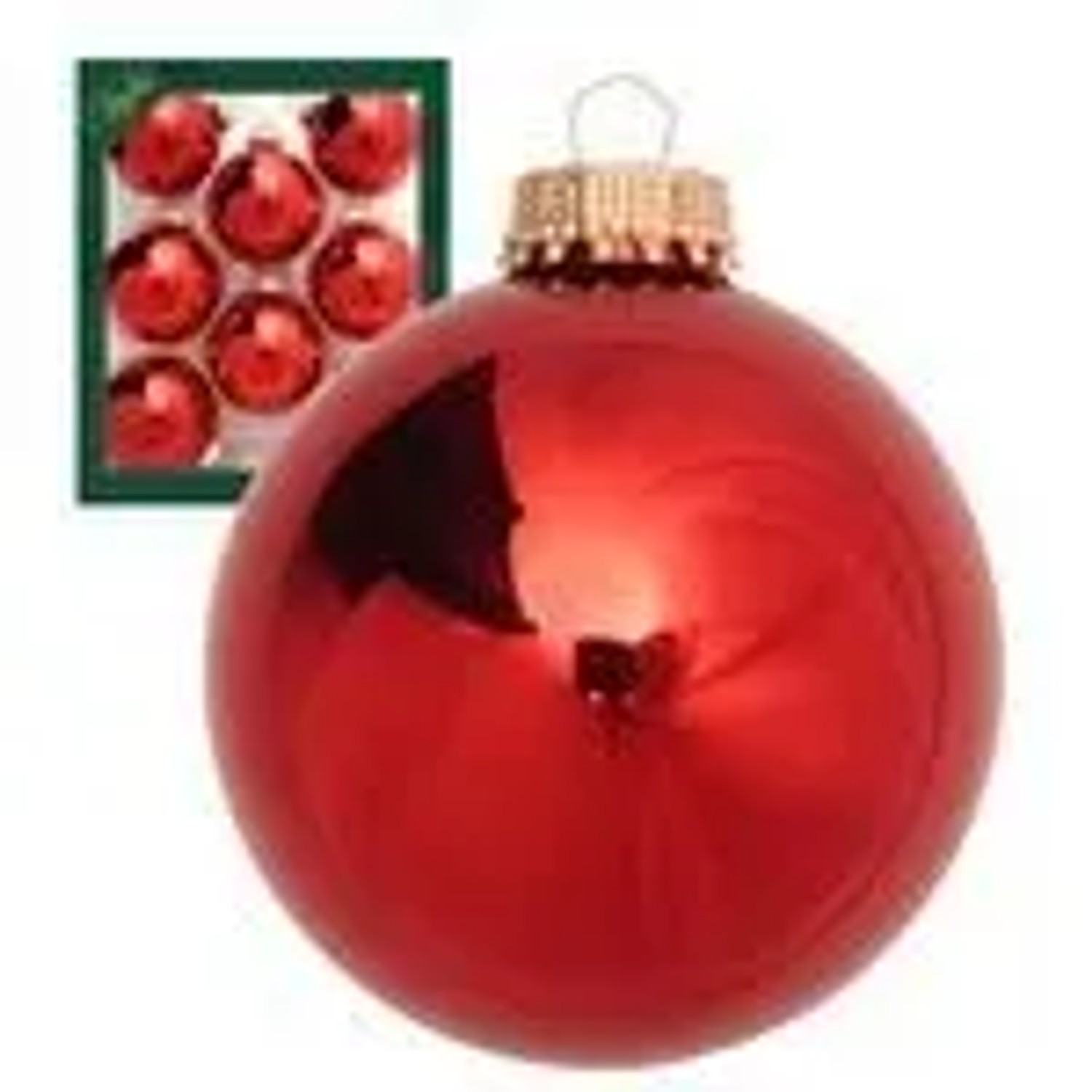 Krebs Glas Lauscha GmbH Christbaumkugeln Weihnachtskugeln Glas Ø 7 cm 8 Stück rot/glänzend