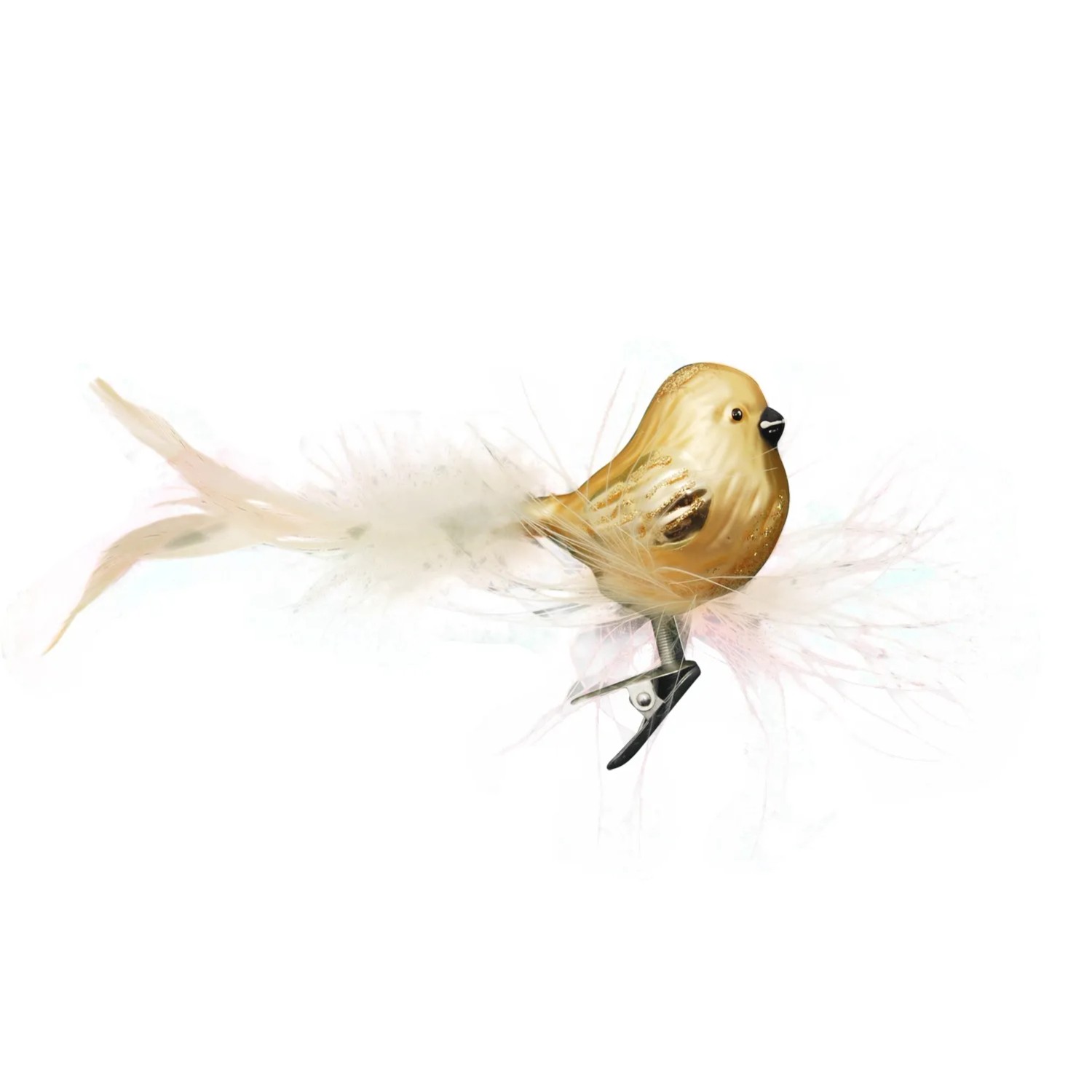 Krebs Glas Lauscha Weihnachtsornament Vogel Gold im Nest 1-tlg. 6cm