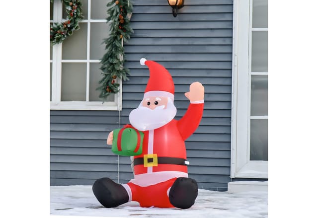 HOMCOM Selbstaufblasbarer Weihnachtsmann