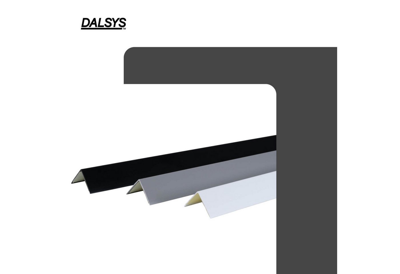 Dalsys Winkelprofil Selbstklebend 100cm x 30mm x 30mm PVC Schwarz Eckwinkel Bild 4