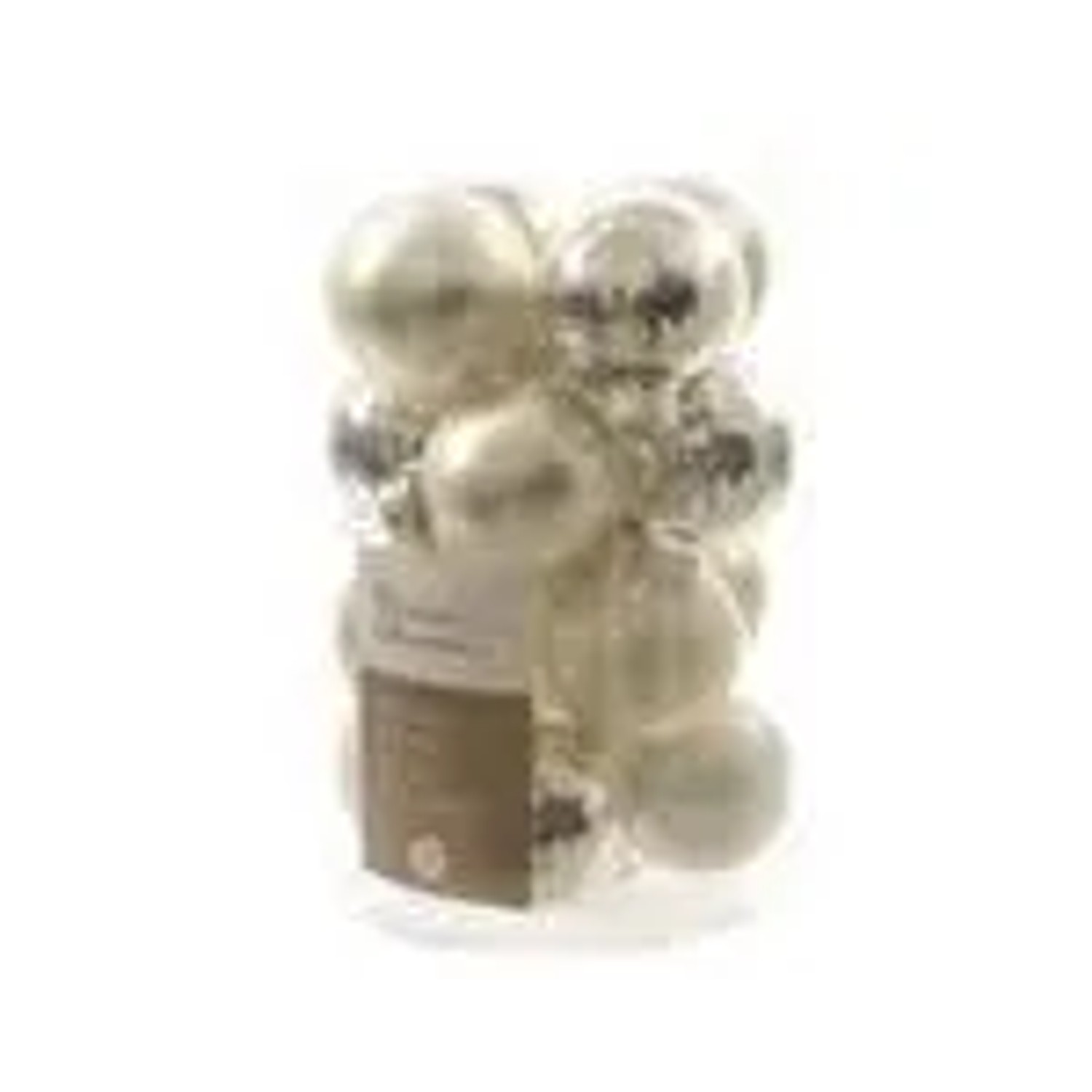 Kaemingk Weihnachtsbaumkugeln Glas 3,5cm 16 Stueck Silber Weiss Matt Glanz