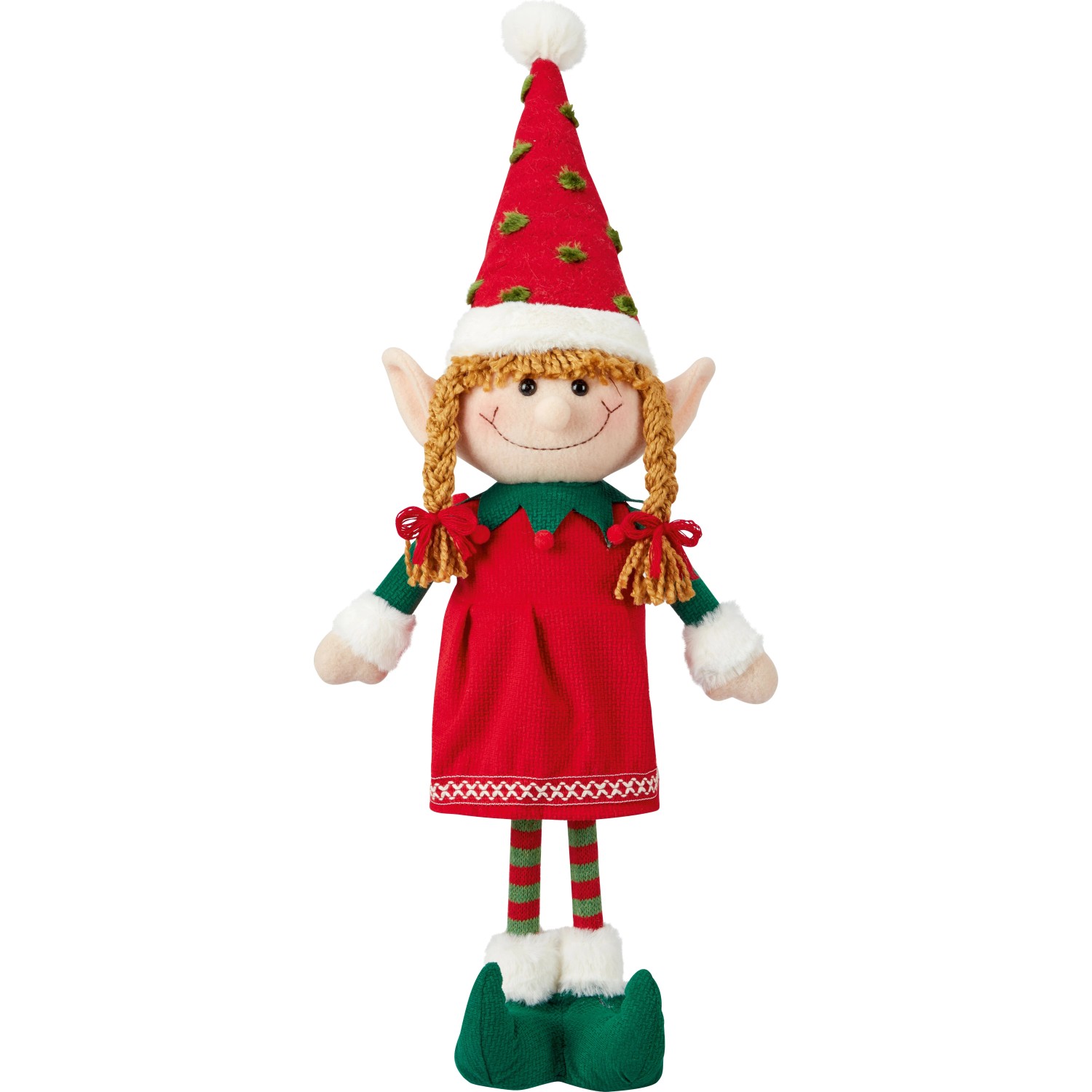 OBI Weihnachtsdeko Elfenmädchen Polyester Mehrfarbig 16,5 cm x 11 cm x 59,5 cm