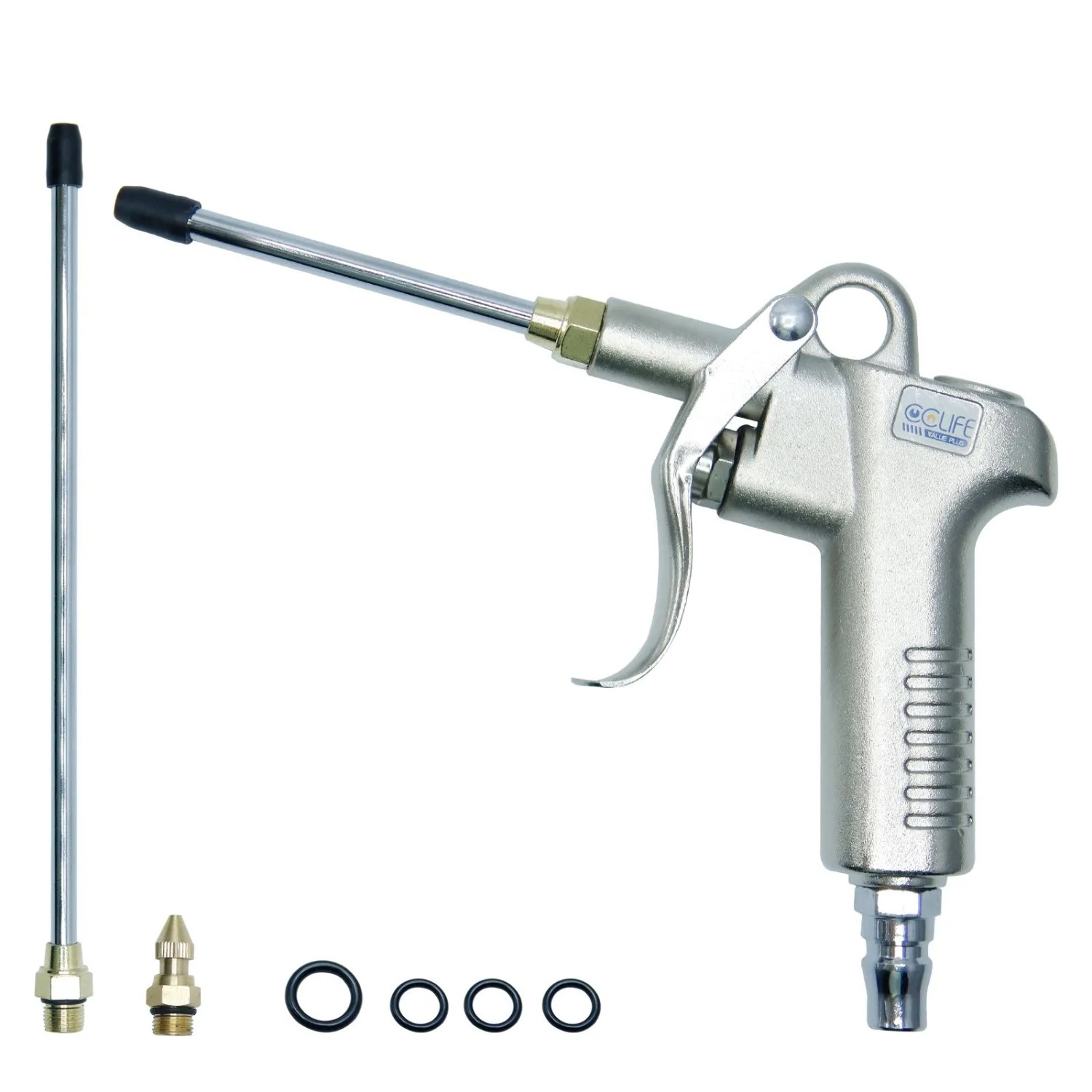 CCLIFE Druckluftpistole 1/4 Zoll mit 3 Düsen bis 10 Bar Für Industrielle Reinigung mit Druckluft