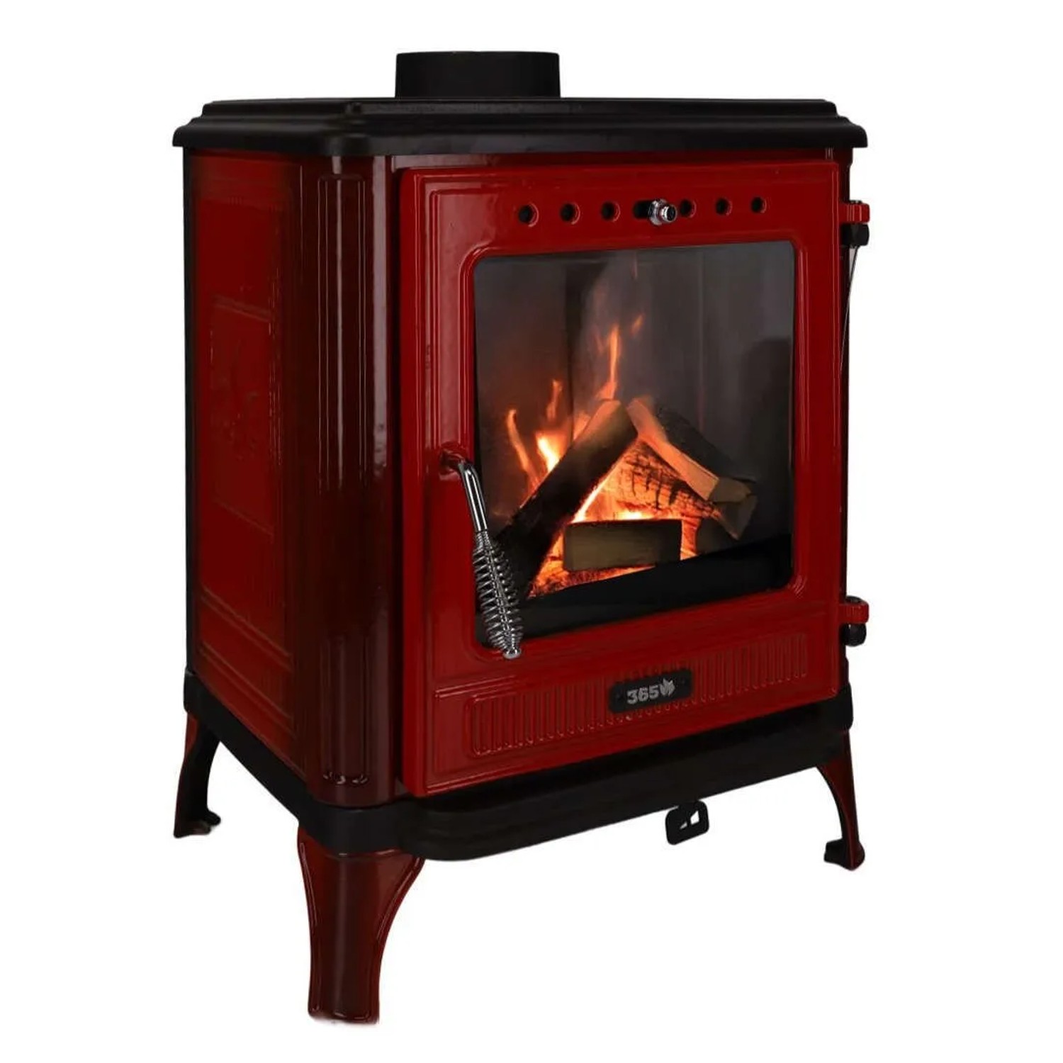 365 Kaminofen Ferrox 55 Rot Emailliert 7 kW