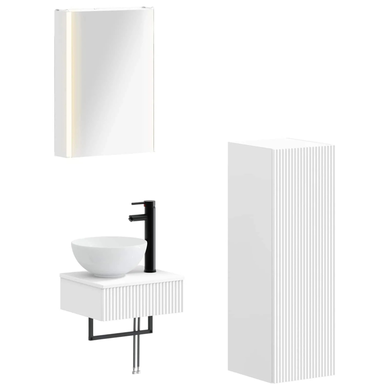 vidaXL Badezimmerschrank-Set 4-Tlg Weiß 43 x 11,5 x 60,5 cm 3407375