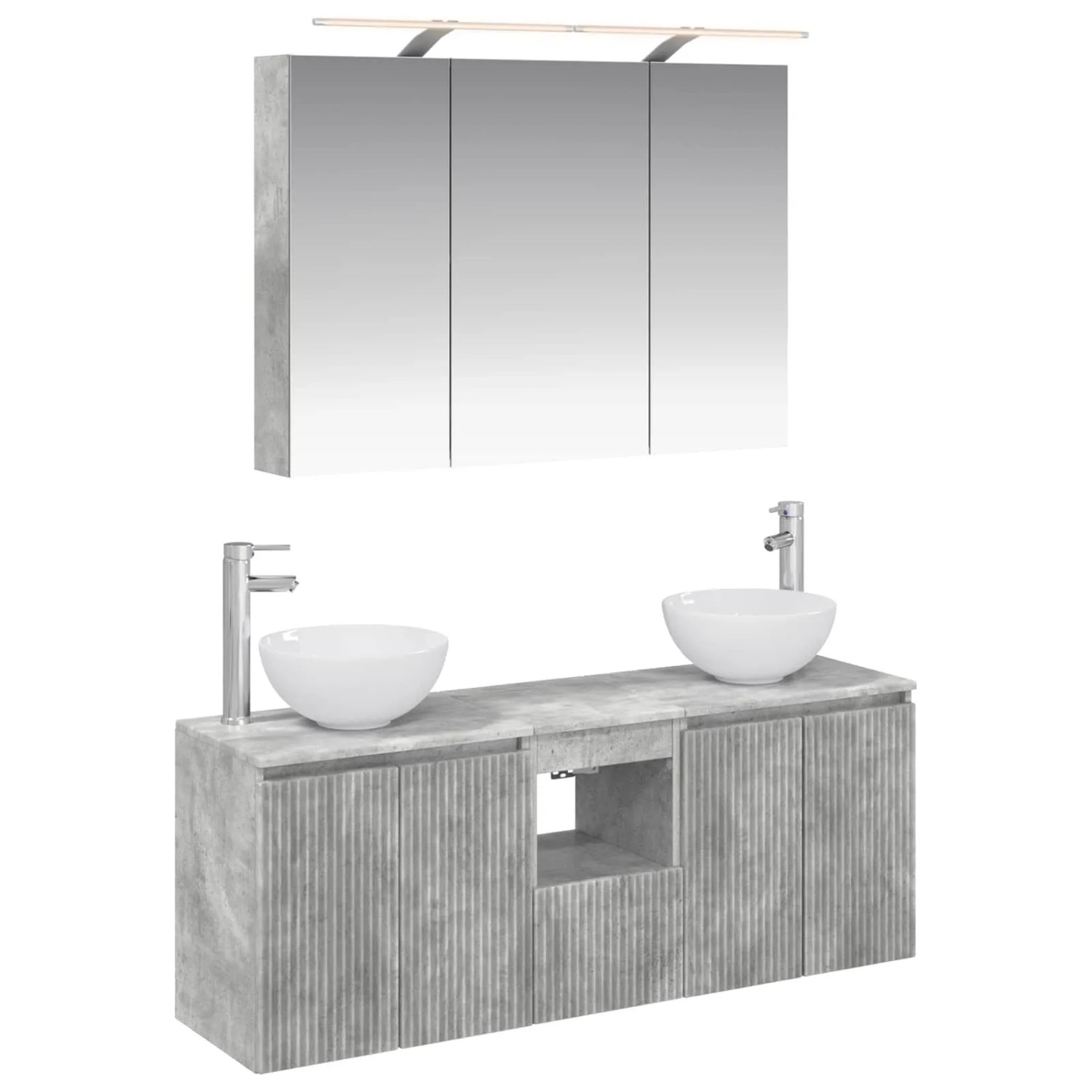 vidaXL Badezimmerschrank-Set 4-Tlg Betongrau 100 x 14,5 x 70 cm 3406338