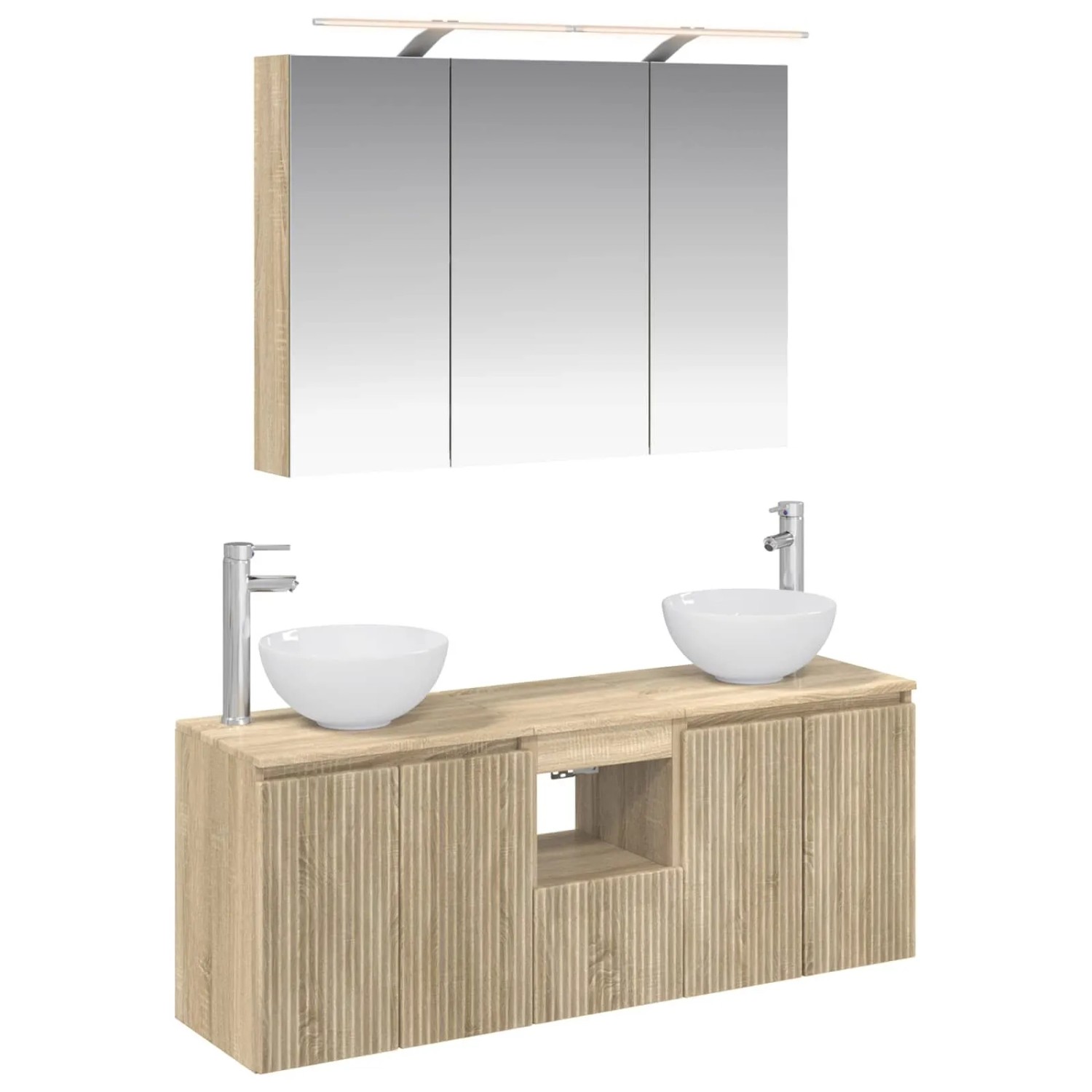 vidaXL Badezimmerschrank-Set 4-Tlg Sonoma-Eiche 100 x 14,5 x 70 cm 3406337