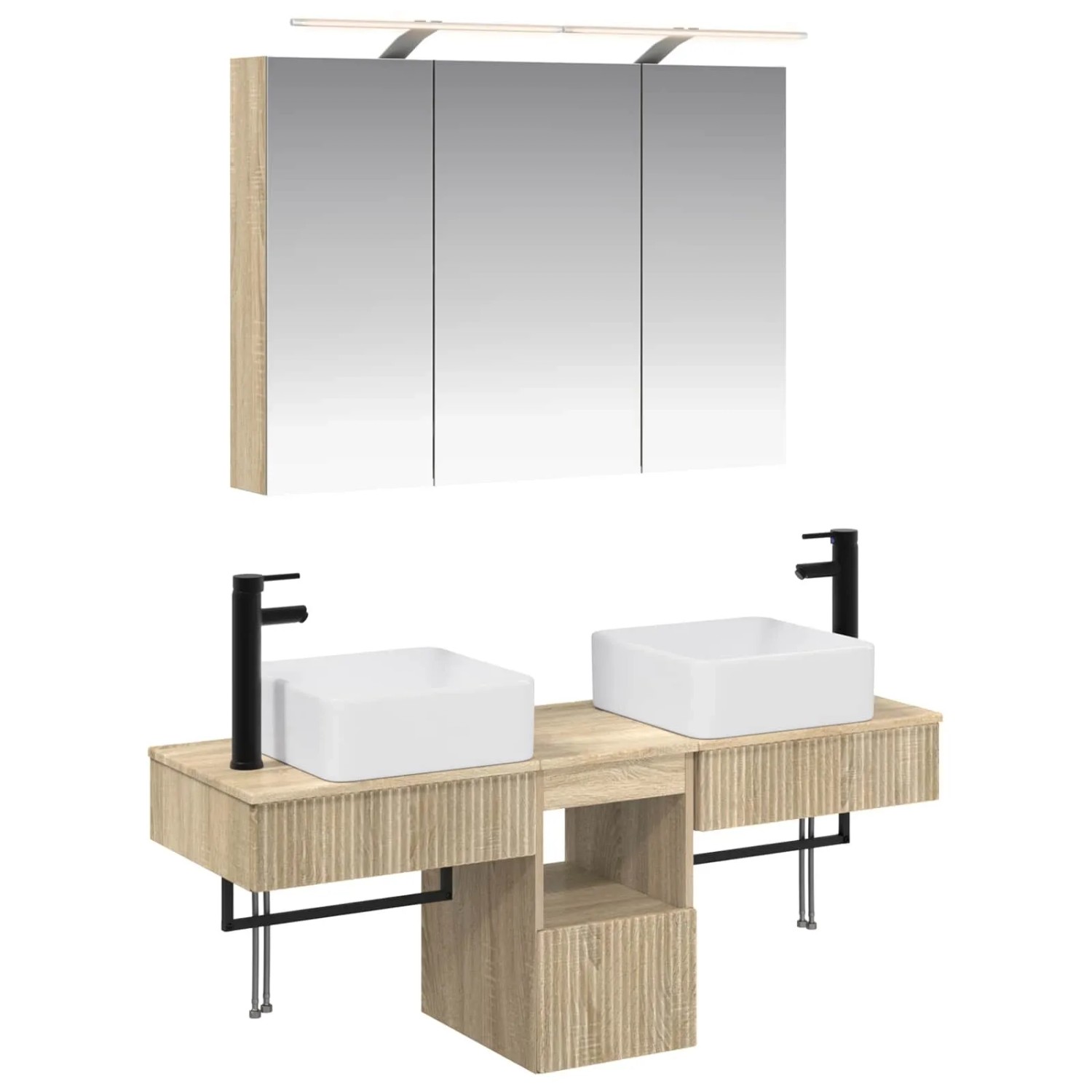 vidaXL Badezimmerschrank-Set 4-Tlg Sonoma-Eiche 100 x 14,5 x 70 cm 3406297