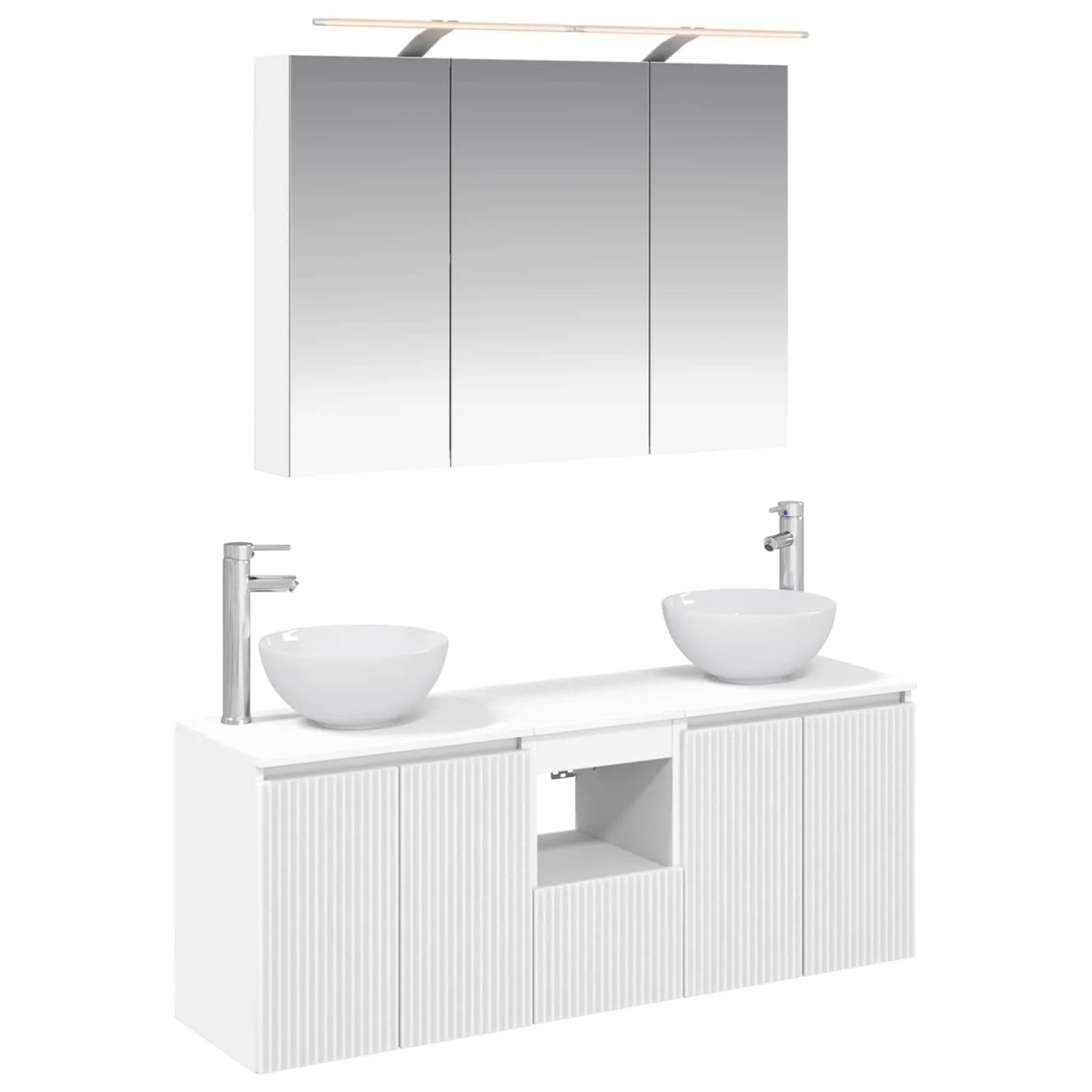 vidaXL Badezimmerschrank-Set 4-Tlg Weiß 100 x 14,5 x 70 cm 3406335